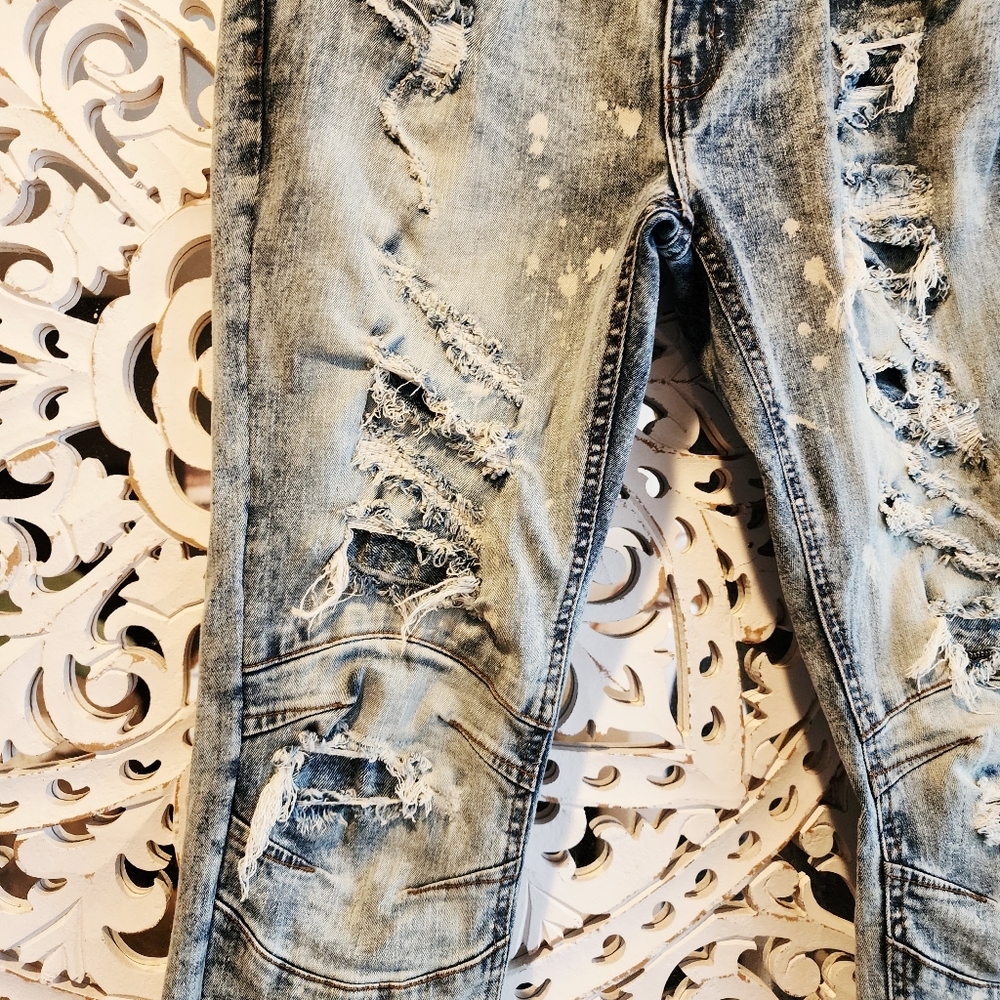 FWRD DENIM CO. ANNIHLATOR DISTRESSED DENIM MENS JEANS SZ 32 - Picture 5 of 15